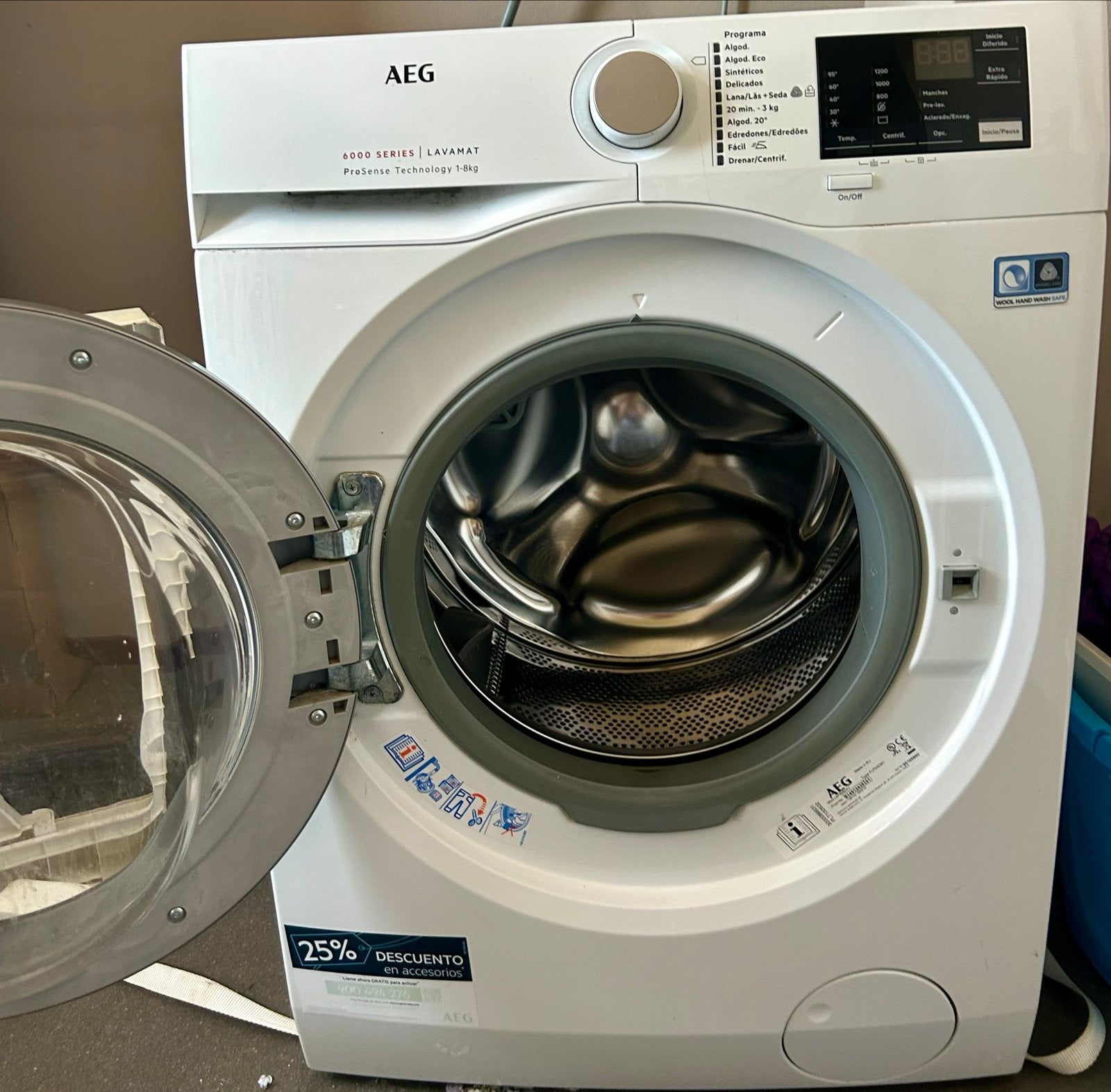 AEG Lavamat 4000 Series Wasmachine - 7kg, Ophalen, Zo goed als nieuw, Voorlader, 85 tot 90 cm