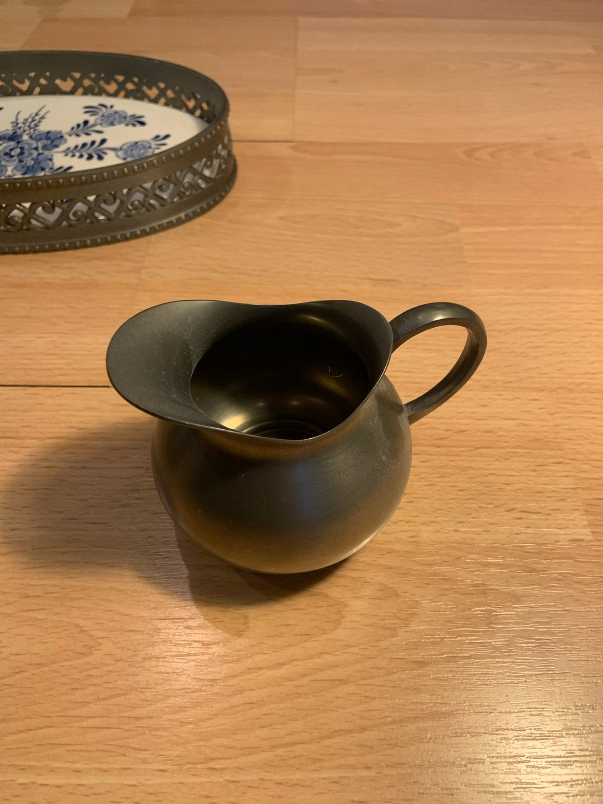 Antiek Delfts Blauw Jumbo dienblad met melkkan en suikerpot, Ophalen of Verzenden