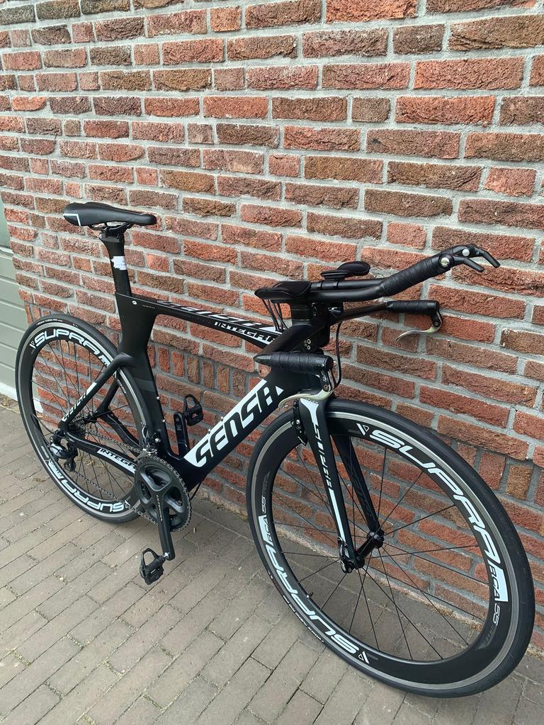 Sensa triatlon/tijdrit fiets, Gebruikt, Carbon, Meer dan 20 versnellingen, 53 tot 57 cm