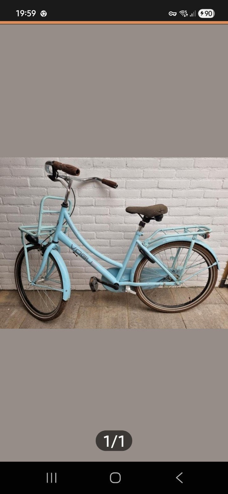 Mintgroene meisjesfiets 24 inch (oma model), Ophalen, Gebruikt, 20 inch