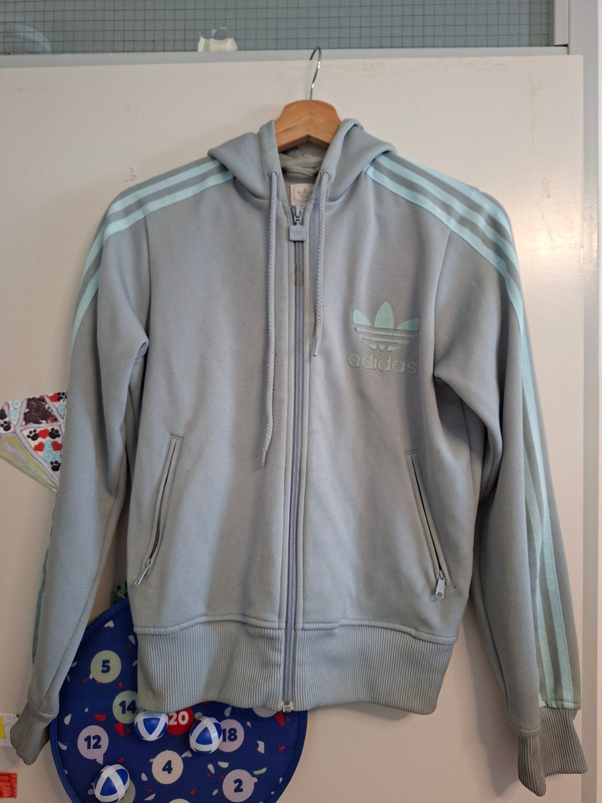 Adidas vest lichtblauw maat 40, Maat 38/40 (M), Ophalen of Verzenden, Gedragen, Blauw