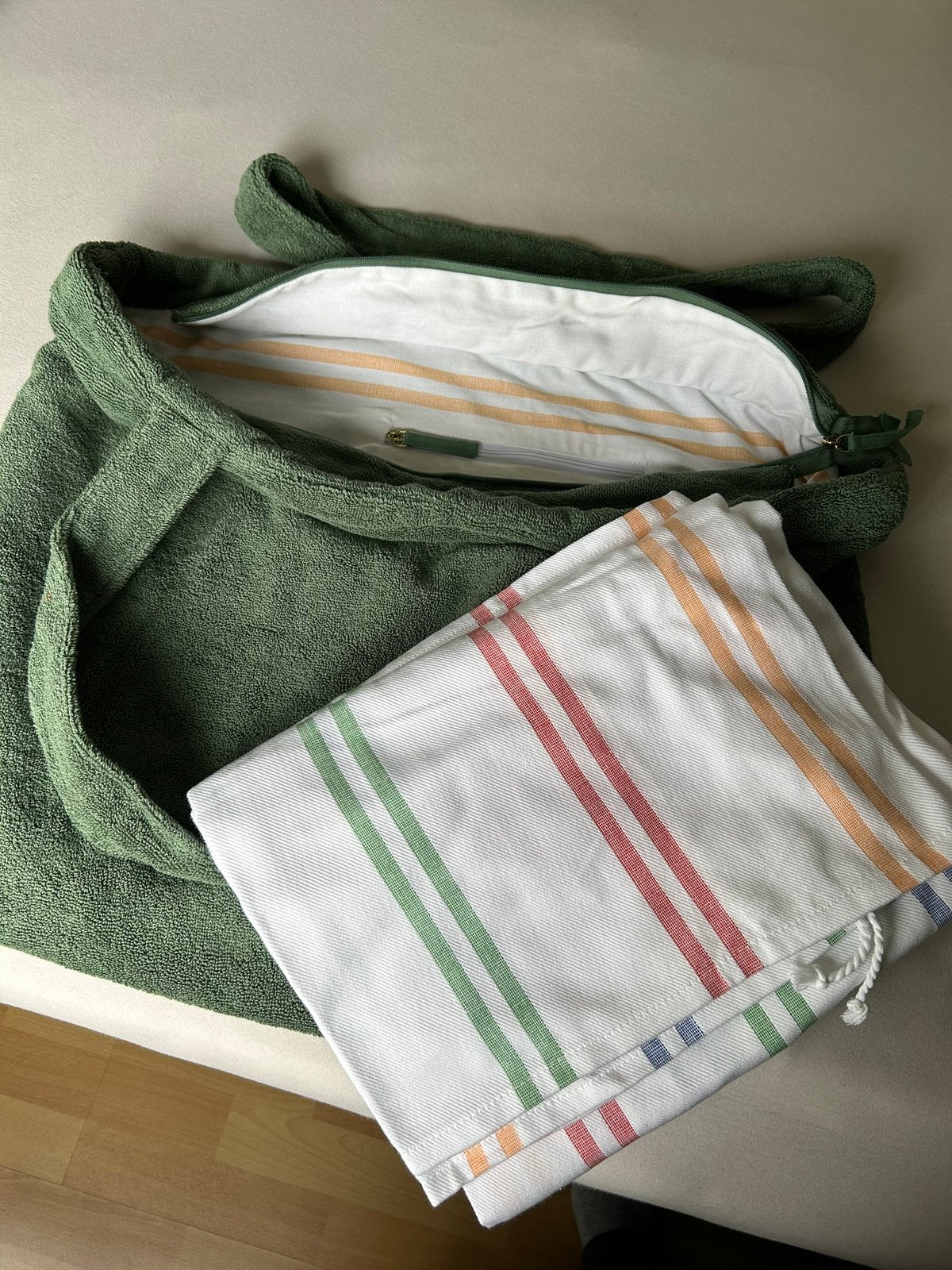 strand tas, Sieraden, Tassen en Uiterlijk, Tassen | Damestassen, Ophalen of Verzenden, Nieuw, Groen, Shopper