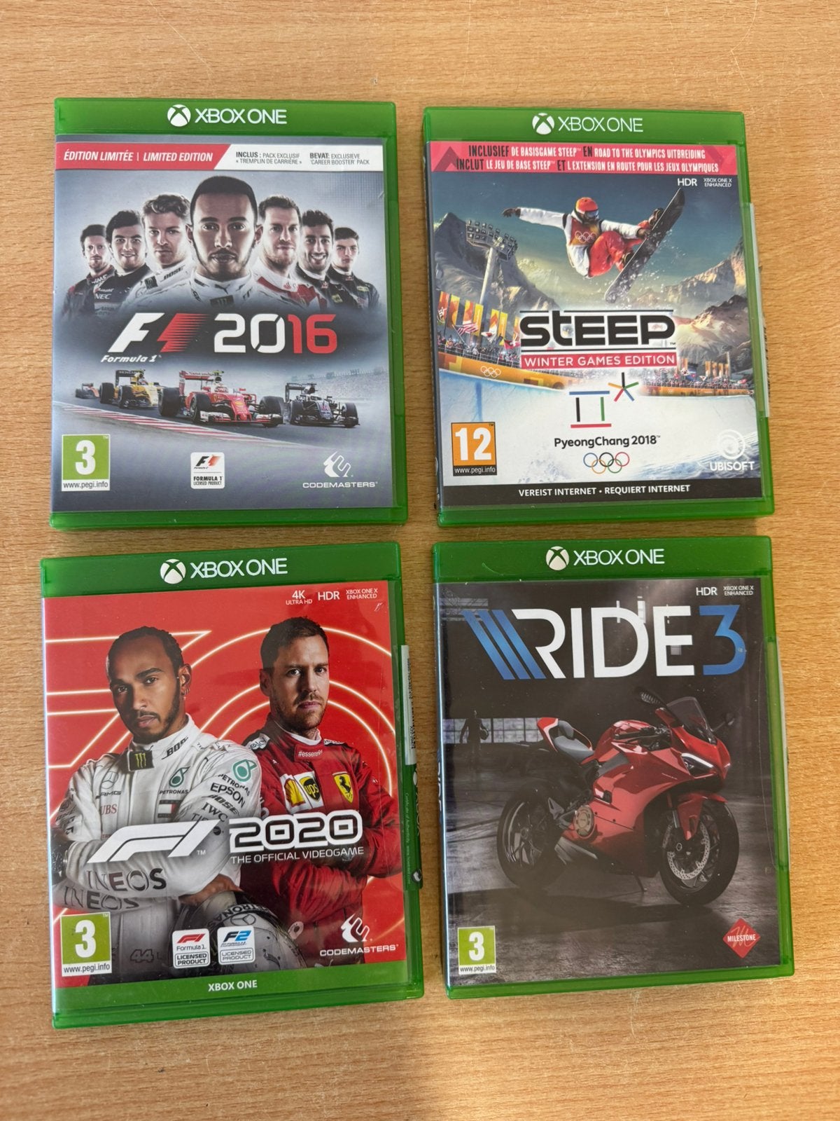 4 x Xbox One Games, Racen en Vliegen, Ophalen of Verzenden, Zo goed als nieuw, 3 spelers of meer