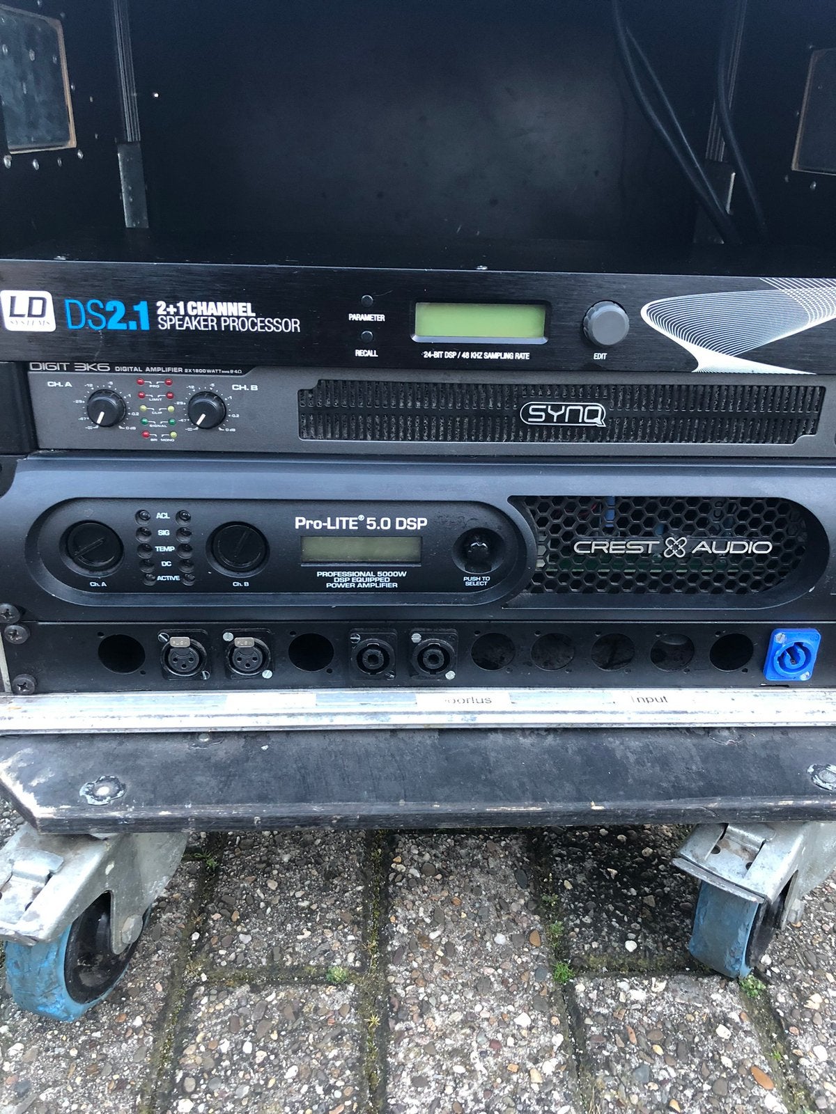 Crest prolite 5.0dps Synq digit3k6 ld systems DS2.1 rack, Ophalen, Gebruikt, 1000 watt of meer, P.A.