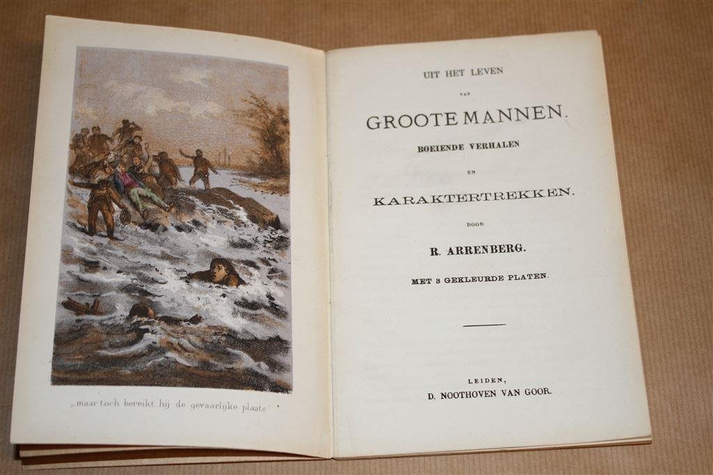 Uit het leven van groote mannen. Met kleurenlitho's. 1880., Antiek en Kunst, Antiek | Boeken en Bijbels, Ophalen of Verzenden