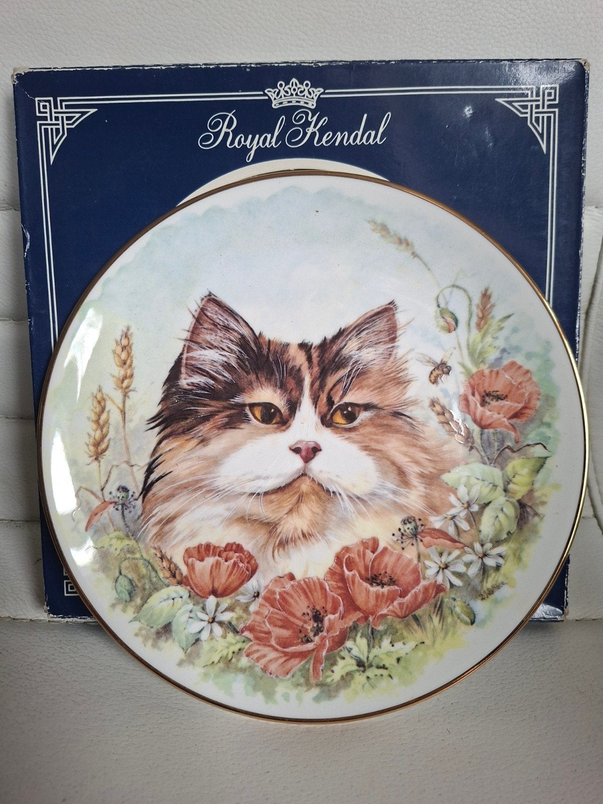 Vintage Brocante Royal Kendall bord poes kat, Ophalen of Verzenden