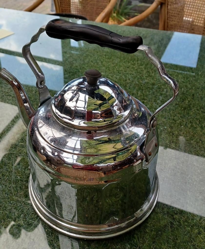 Glanzende fluitketel - Decoratief, Theepot/fluitketel, Gebruikt, Zilver, Ophalen of Verzenden