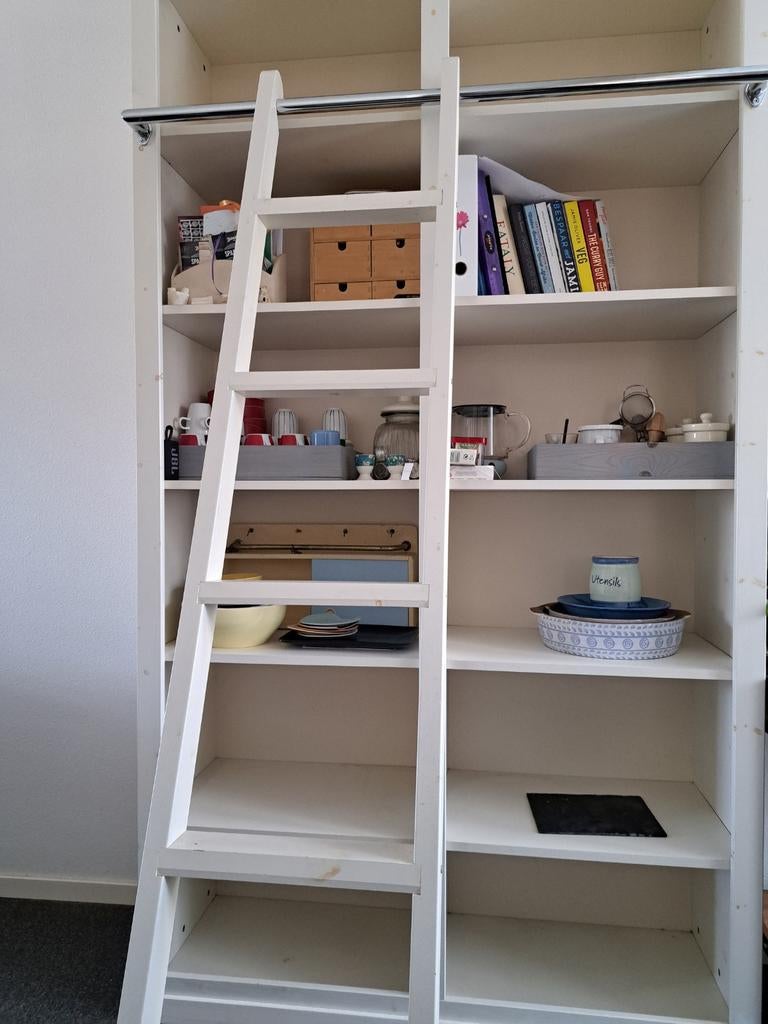Ivoorhouten bibliotheek kasten met ladders, Ophalen of Verzenden, Gebruikt, 25 tot 50 cm, 50 tot 100 cm