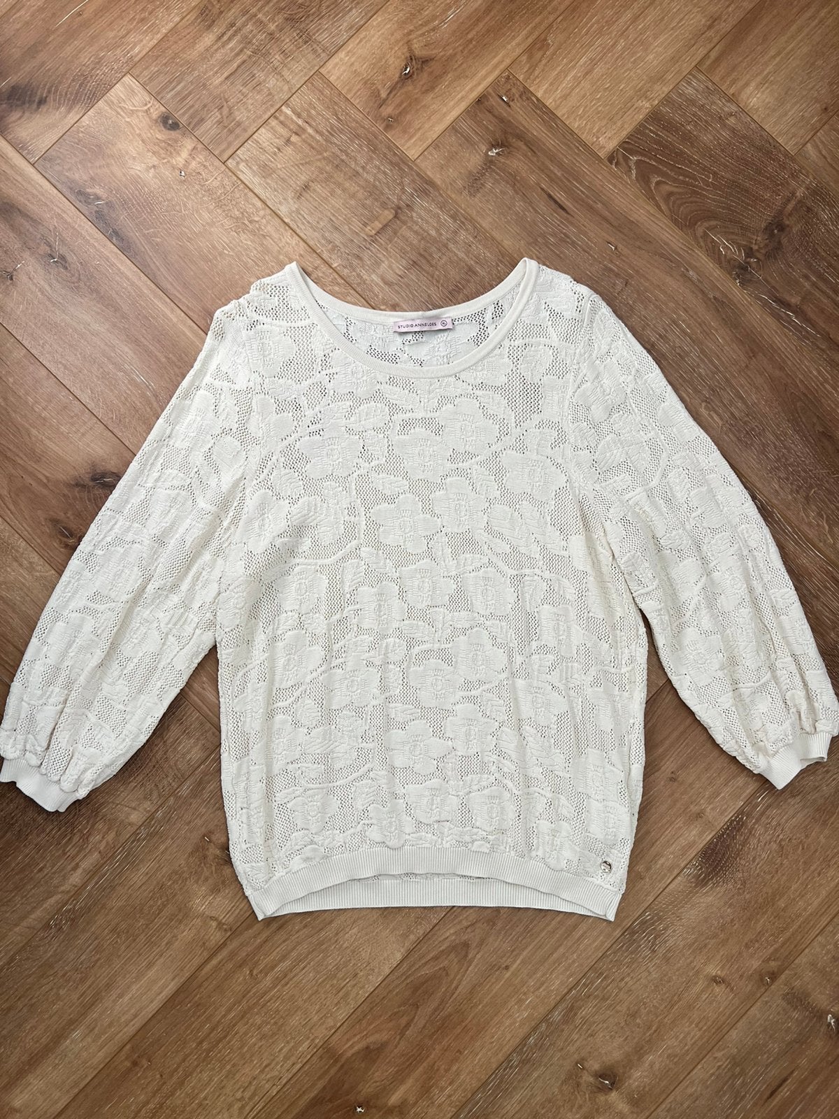 Studio anneloes mio ajour  pullover trui XL zandkleur, Maat 46/48 (XL) of groter, Ophalen of Verzenden, Zo goed als nieuw, X