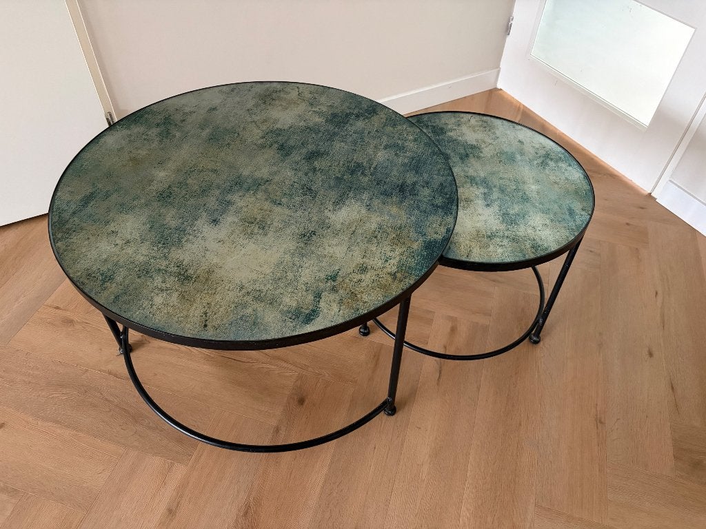 Set groene salontafel, Ophalen, 50 – 75, 50 tot 100 cm, Rond