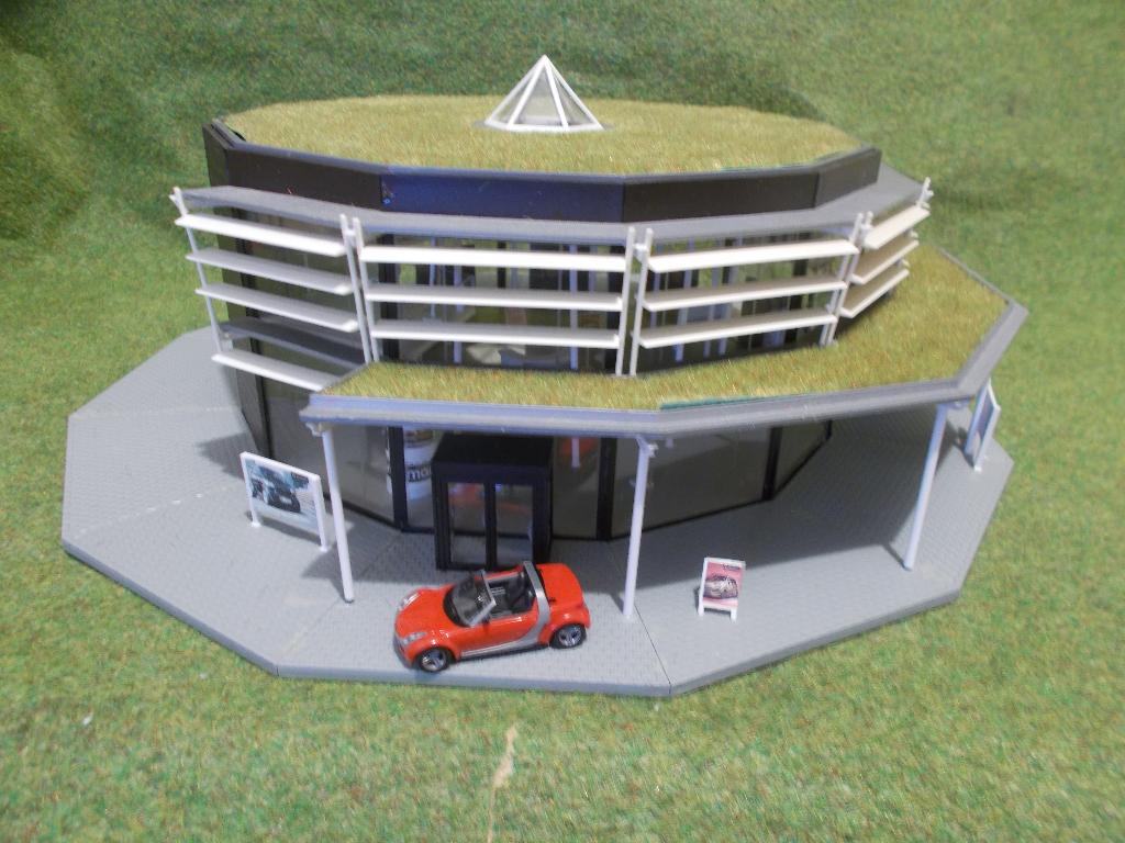 Smart auto dealer Schowroom Busch 1000 1001 verzenden kanook, Hobby en Vrije tijd, Modeltreinen | H0, Gelijkstroom of Wisselstroom