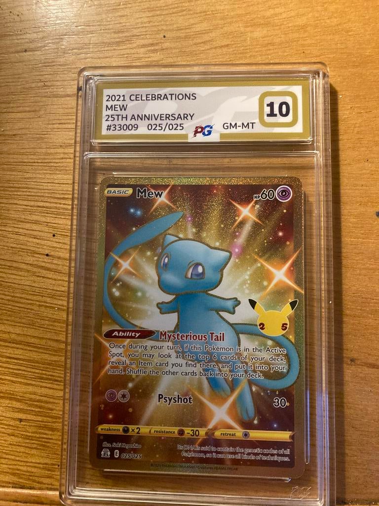 Mew 25th Anniversary Celebrations Pokémon Kaart PSA 10, Ophalen, Nieuw, Losse kaart