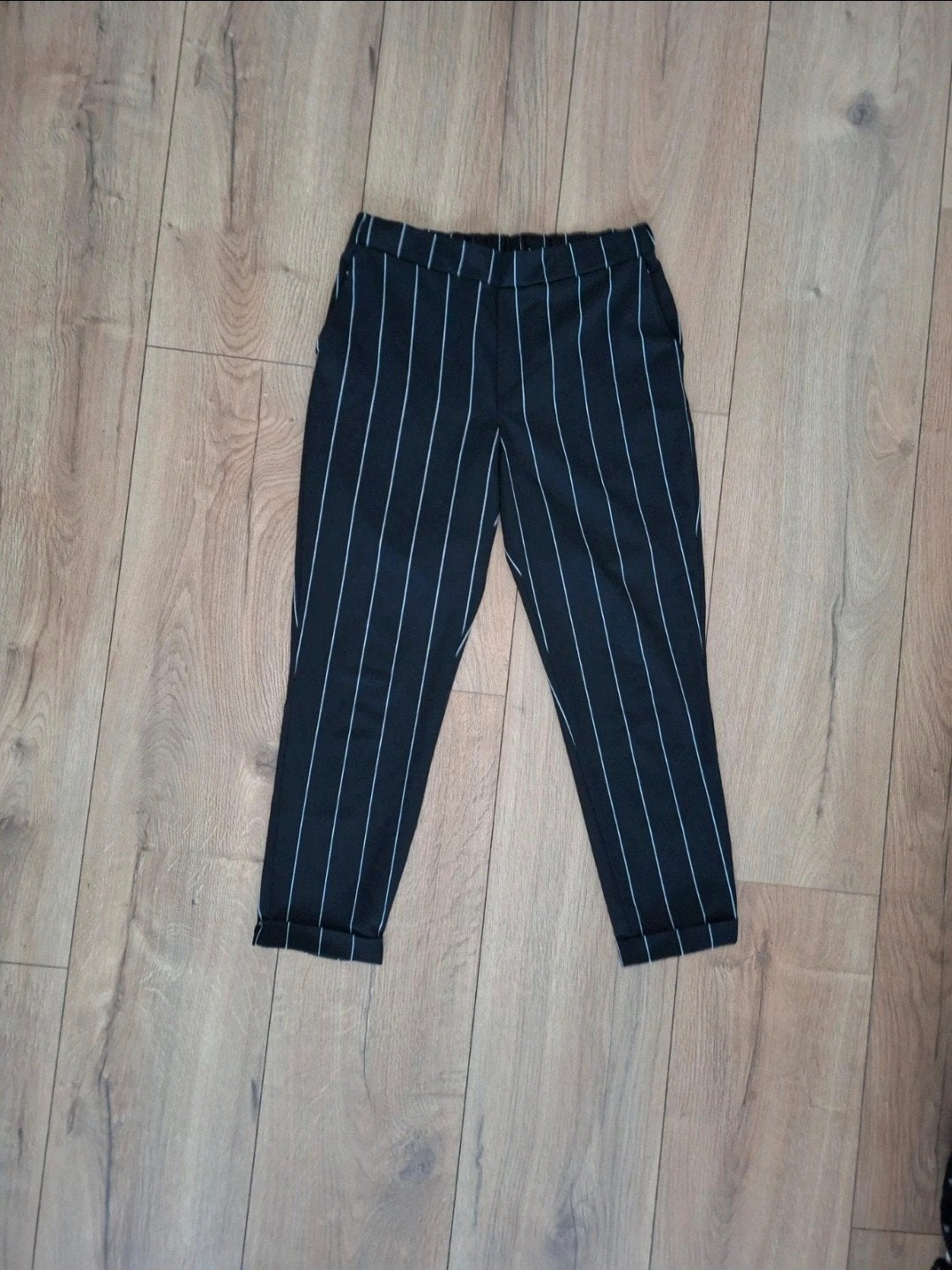 Costes Basic gestreepte broek - Maat M, Zwart, Ophalen of Verzenden, Zo goed als nieuw, Driekwart
