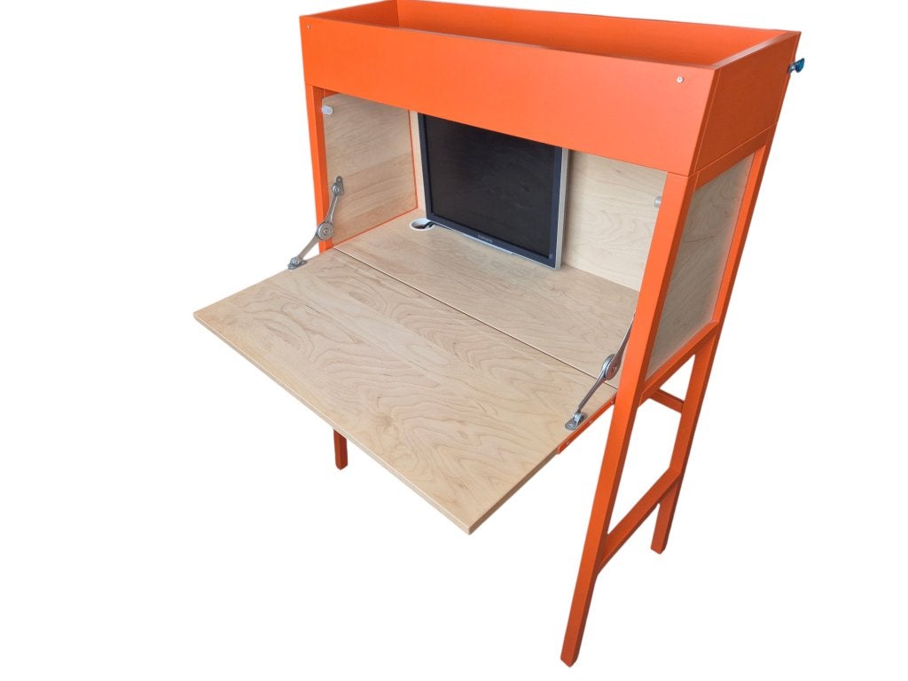 Zeldzame oranje IKEA PS 2014 secretaire (ingebouwde monitor), Huis en Inrichting, Ophalen, Opbergruimte, Secretaire, 44 cm