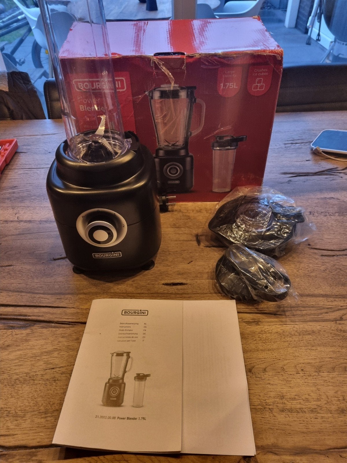 Nieuwe Bourgini Power Blender - Zonder glazen kan, Ophalen of Verzenden, Zo goed als nieuw, Blender