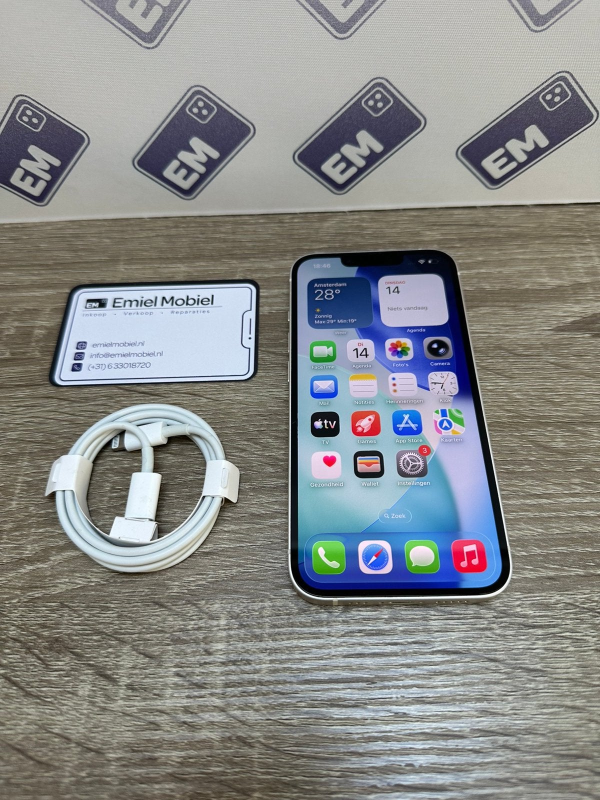 iPhone 13 - 128GB / batterij 100% / garantie, 128 GB, Wit, IPhone 13, Ophalen of Verzenden