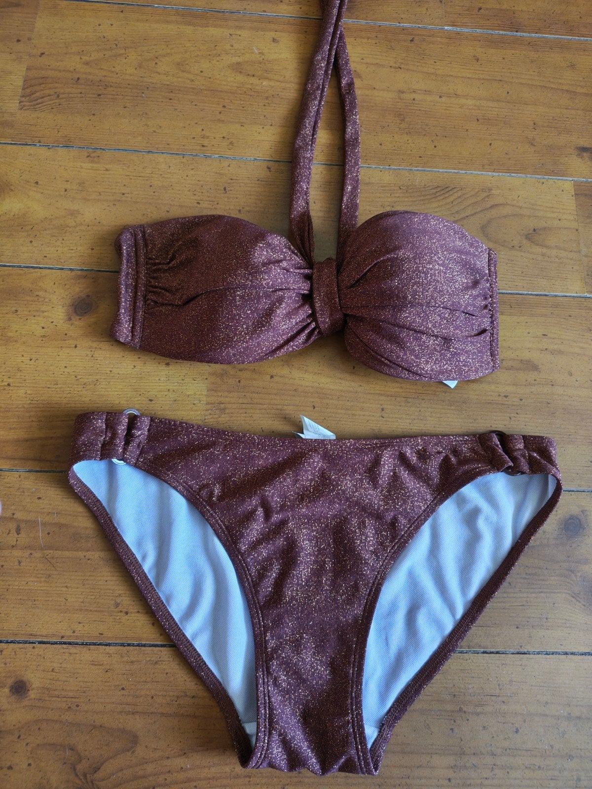 bikini 42 m goud koper bruin, Kleding | Dames, Ophalen of Verzenden, Zo goed als nieuw, Bruin, Bikini