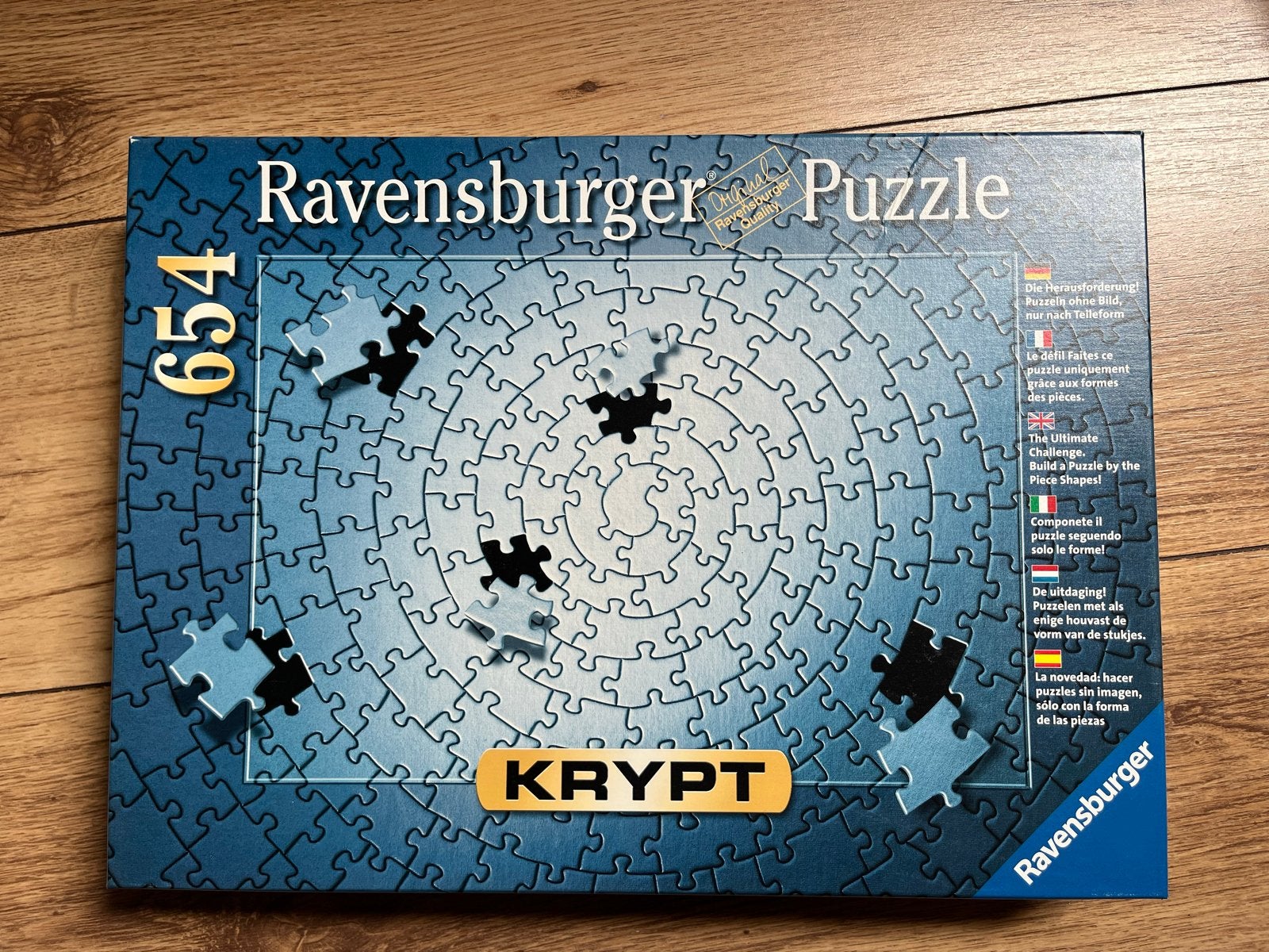 Ravensburger Krypt Zilver 654 stukjes legpuzzel, Ophalen of Verzenden, 500 t/m 1500 stukjes, Zo goed als nieuw, Legpuzzel