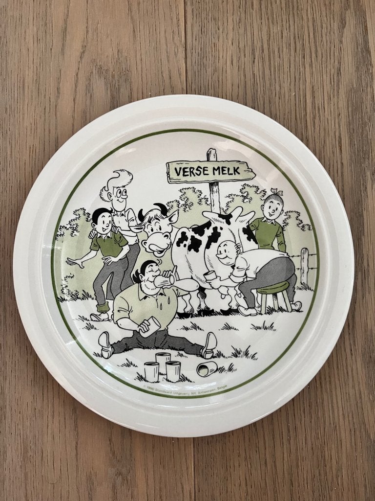 SUSKE en WISKE - Verse Melk * 1990 * Eetbord * TOPSTAAT, Verzamelen, Ophalen of Verzenden, Zo goed als nieuw, Porselein, Bord of Schaal