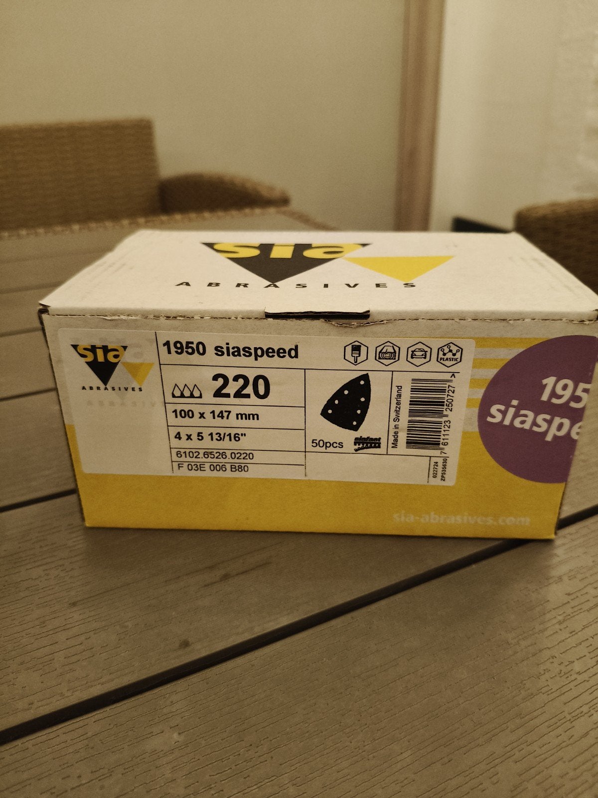 Sia Abrasives 1950 Siaspeed Schuurpapier P220 - 50 stuks, Ophalen of Verzenden, Nieuw, Overige typen