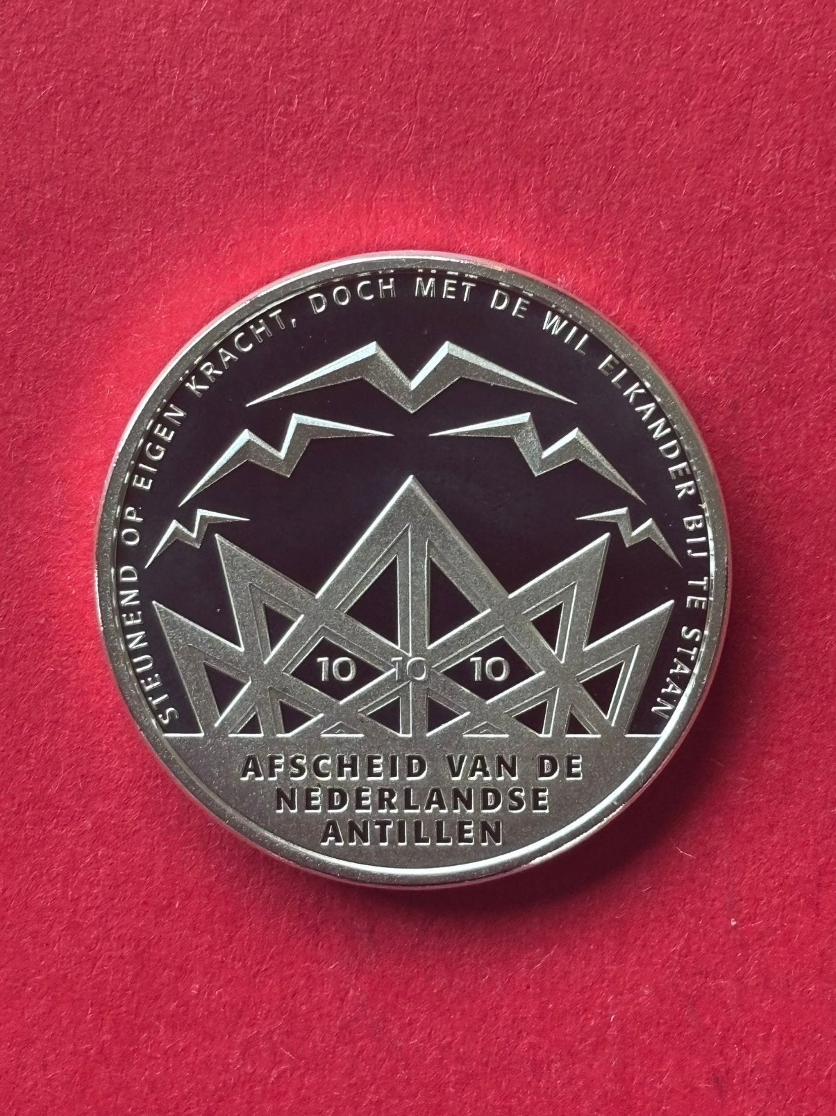 Ned.Antillen 10 gulden 2010 Proof 0,925 zilver 17,8 grams, Verzenden, Midden-Amerika, Zilver