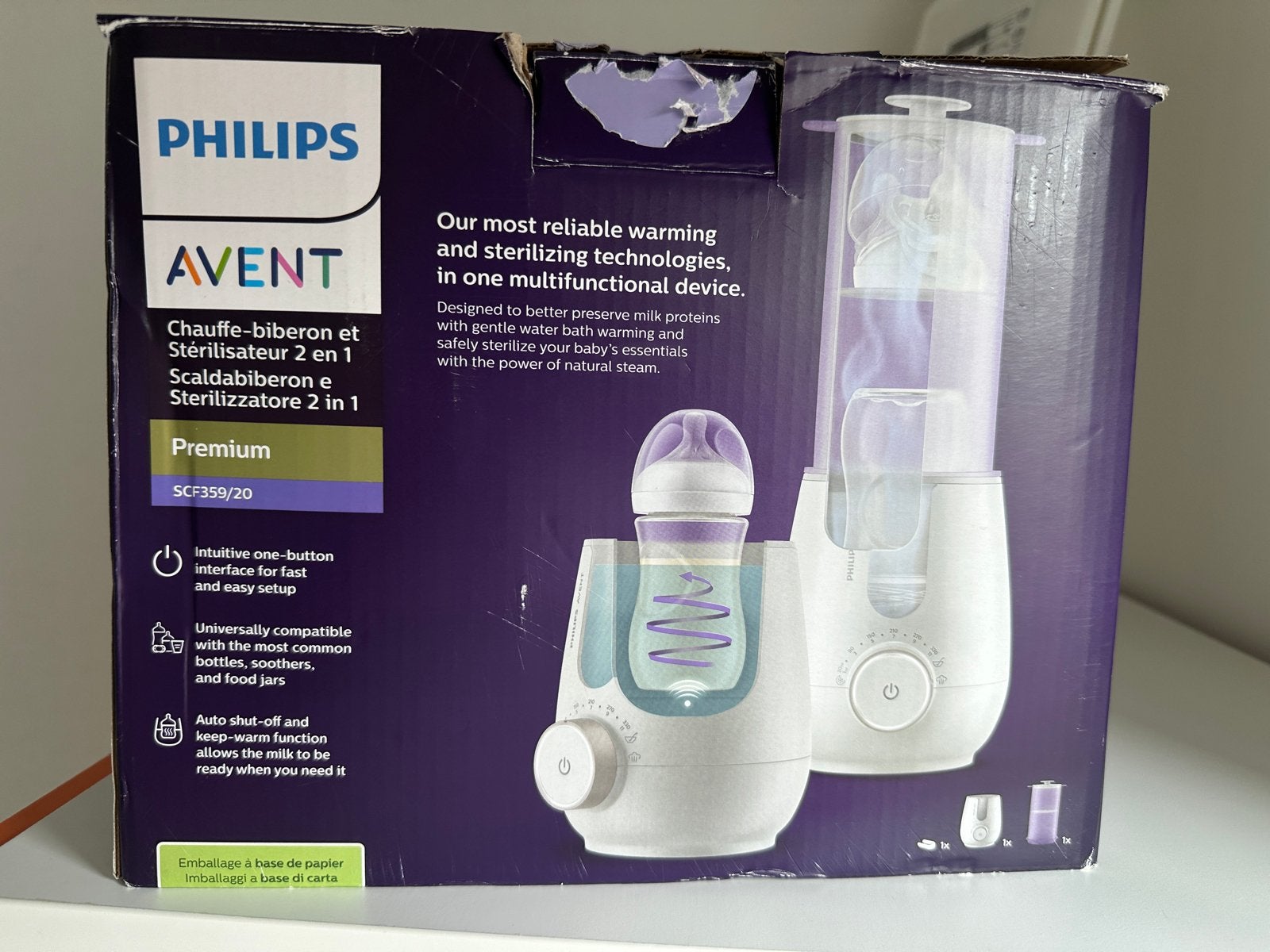 Philips Avent Premium Flessenwarmer en Sterilisator 2-in-1, Ophalen of Verzenden, Zo goed als nieuw