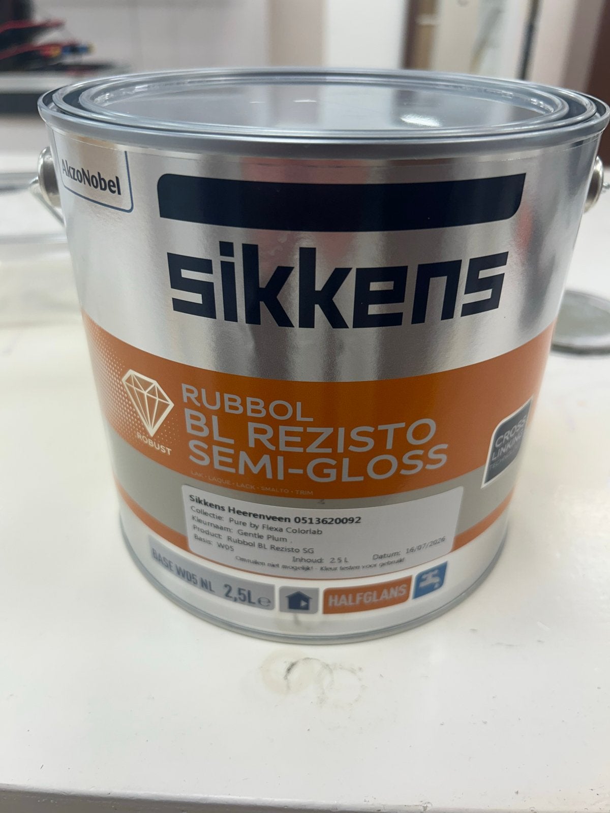 Sikkens Rubbol BL Rezisto Semi-Gloss verf Gentle Plum, Doe-het-zelf en Verbouw, Verf, Beits en Lak, Paars, Nieuw, Ophalen of Verzenden
