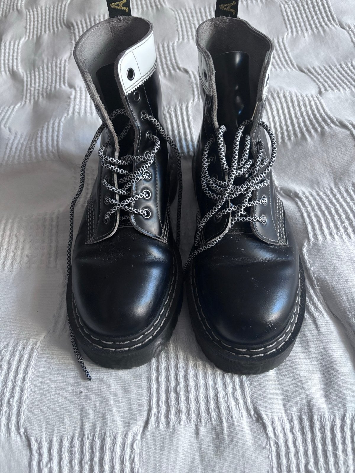 Dr. Martens 1460 Bex laarzen - Zwart met witte details, Ophalen of Verzenden, Gedragen, Zwart