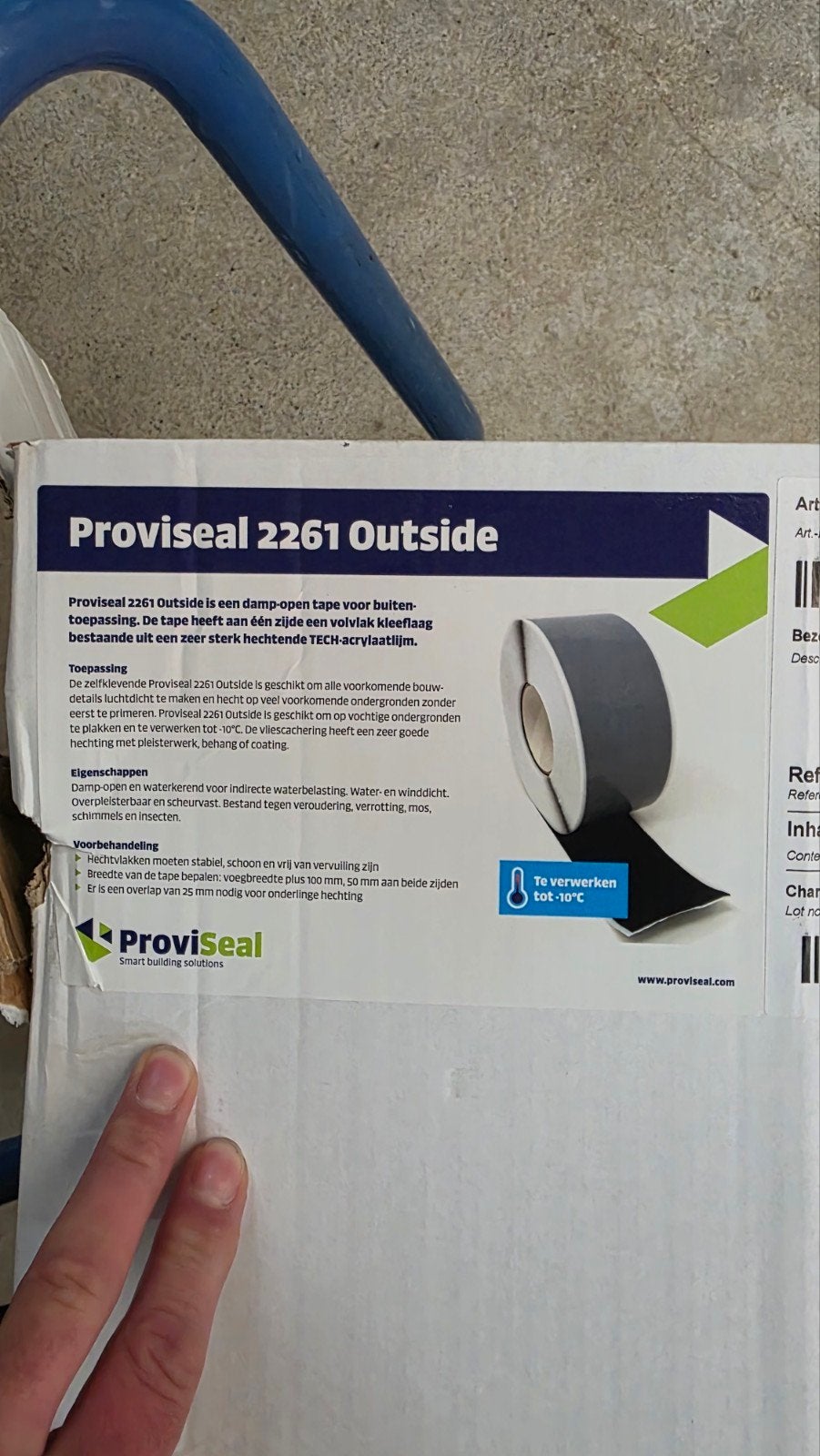 Proviseal 2261 Outside damp-open tape voor buiten 6 rollen, Ophalen of Verzenden, Nieuw, Overige materialen, Vloerisolatie