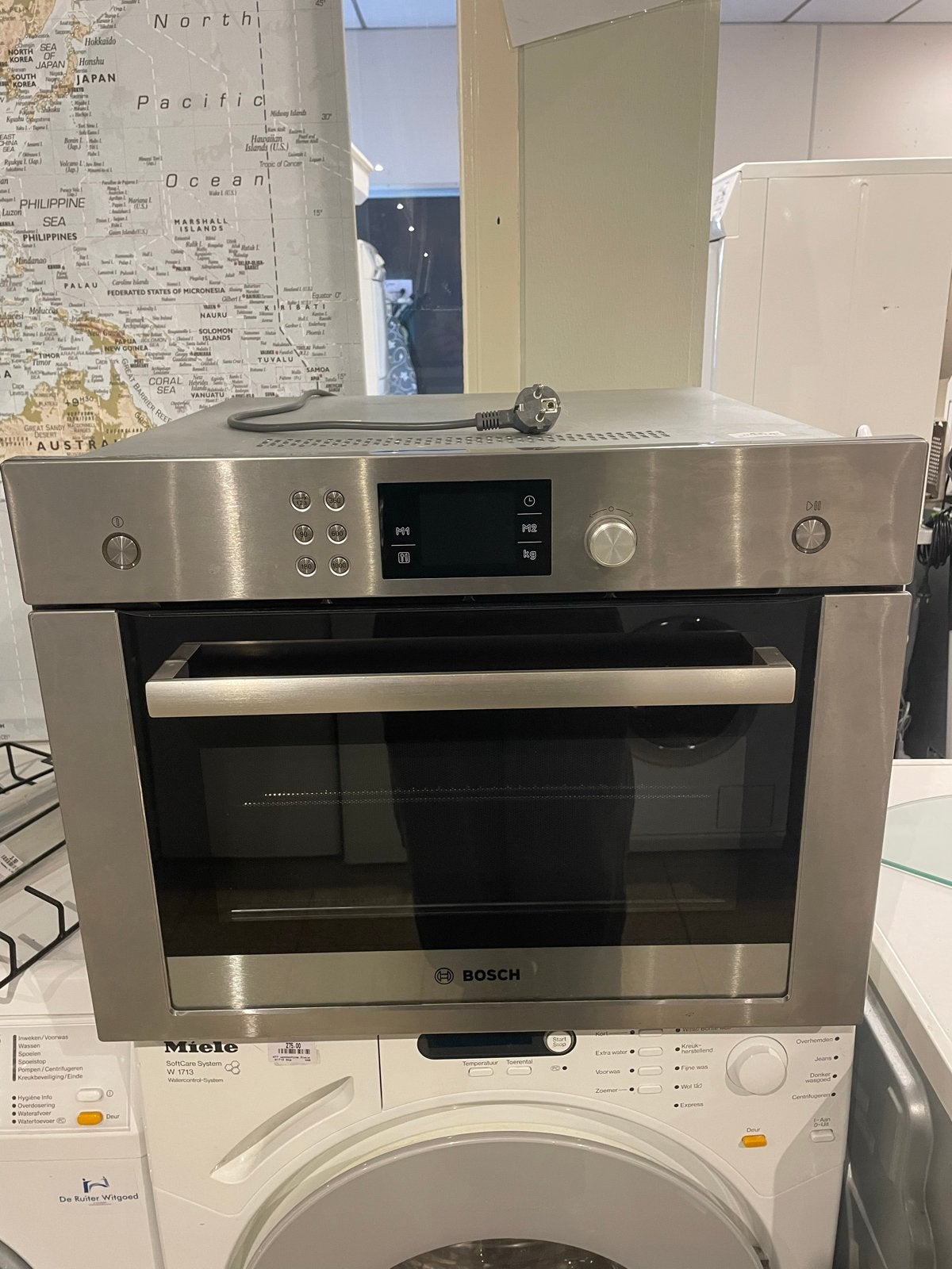 Bosch inbouw magnetron RVS –Uitstekende staat Alleen ophalen, Witgoed en Apparatuur, Ophalen, Hete lucht, 60 cm of meer, Zo goed als nieuw