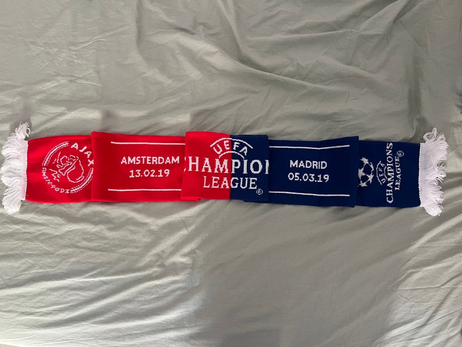 Ajax match sjaals champions league, Ophalen of Verzenden, Zo goed als nieuw, Ajax, Vaantje of Sjaal