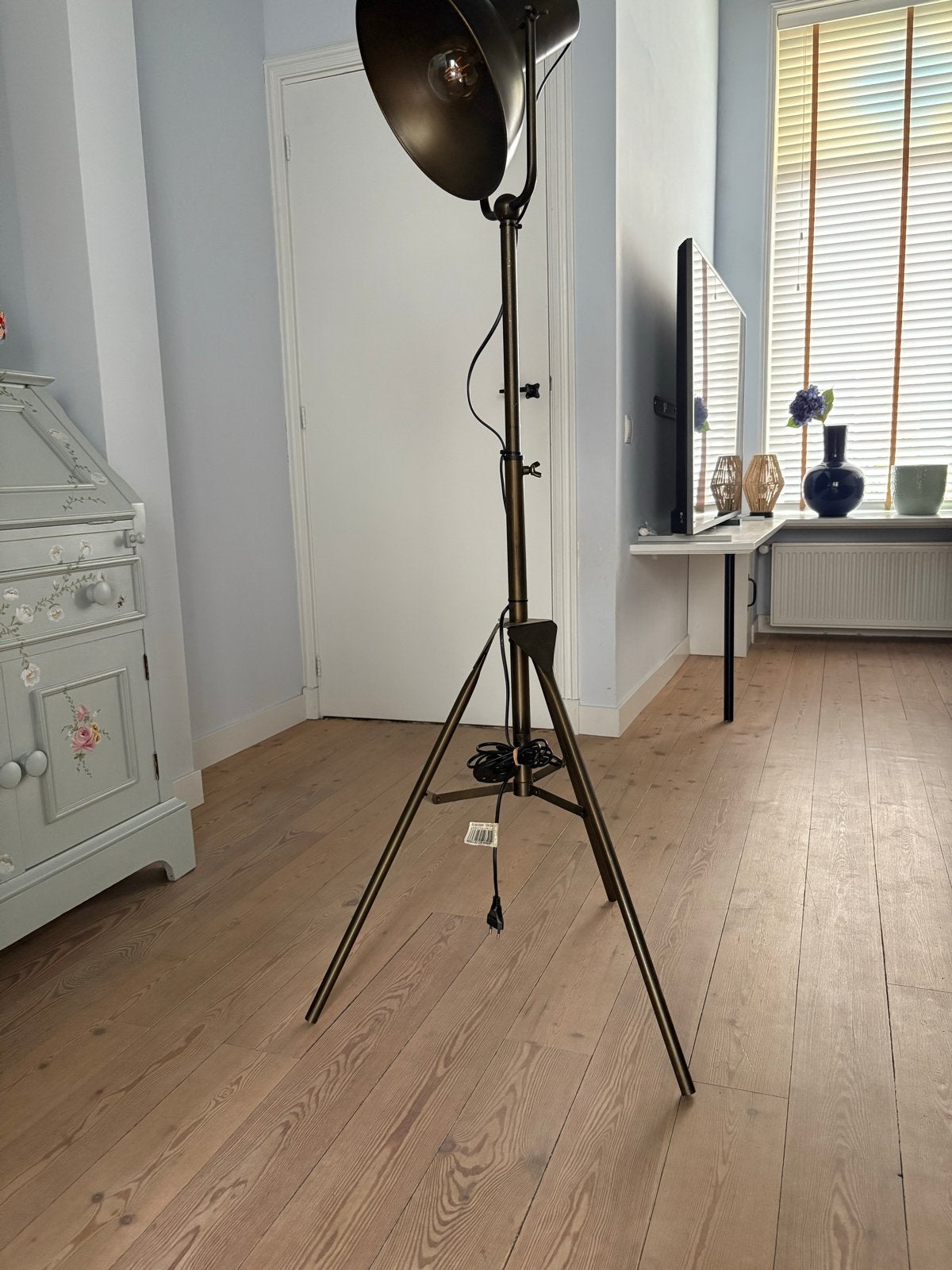 Stoere Loods5 Vloerlamp Studio Spot - Brons/Zwart, Huis en Inrichting, Ophalen, E27 (groot), Zo goed als nieuw, Metaal