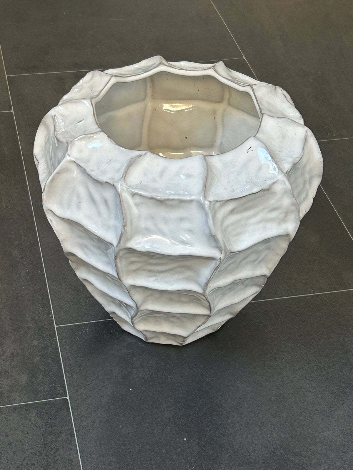 Unieke witte keramische vaas/pot Daan Kromhout, Ophalen