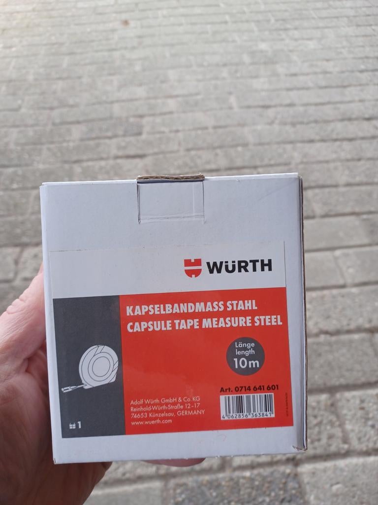 WÜRTH Kapselbandmaat 10m - Nieuw in doos, Ophalen of Verzenden, Nieuw