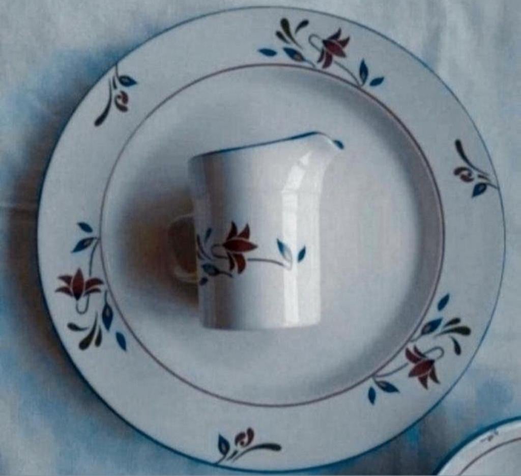 Copenhagen Thailand servies rode bloemen groene blaadjes, Ophalen of Verzenden, Zo goed als nieuw, Bord(en), Overige stijlen