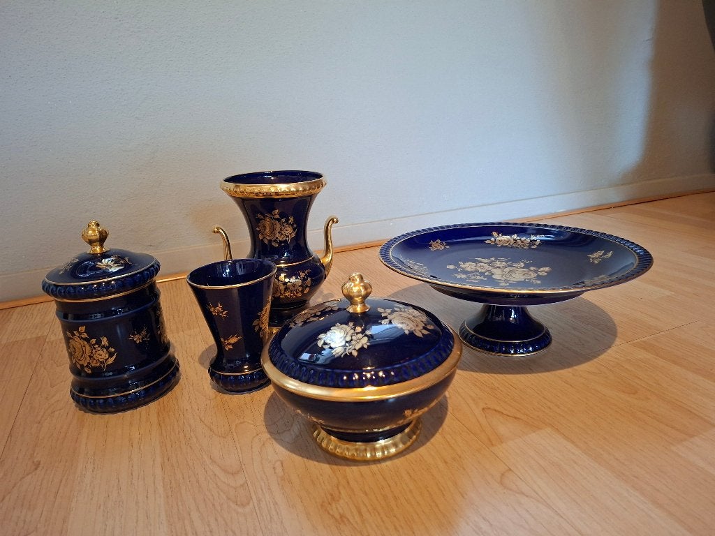 Limoges porseleinen set, Ophalen, Zo goed als nieuw, Porselein, Kop en/of schotel