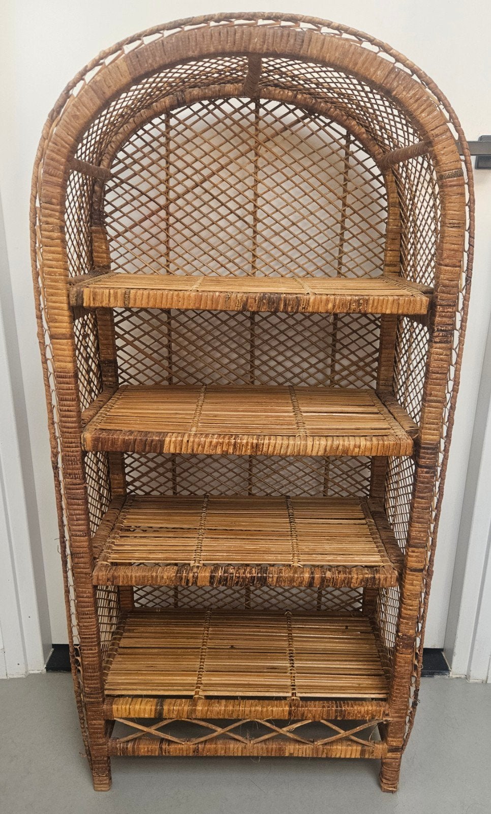 Vintage Rotan Boogkast / Etagère (H118 x B59) Boho Stijl, Ophalen