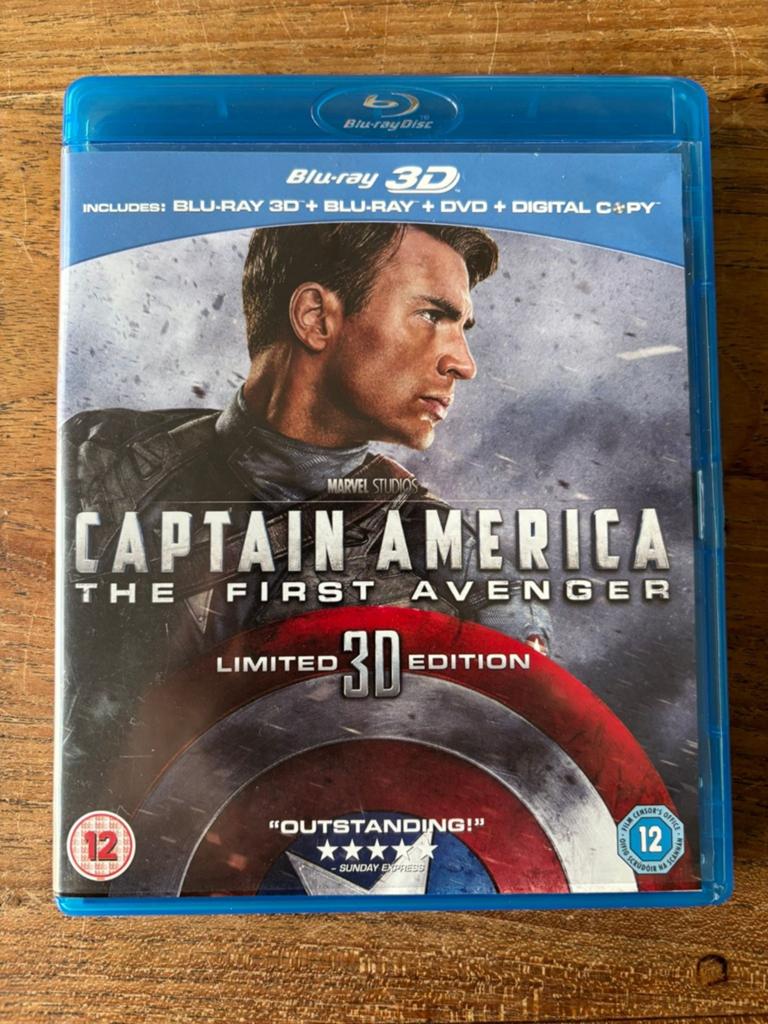 Captain America Limited 3d editie blu ray 3d+ blu ray +dvd, Ophalen of Verzenden, Zo goed als nieuw