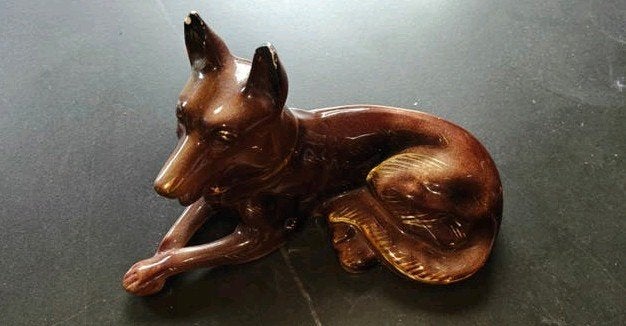 Vintage H. Bequet Quaregnon Keramische Hond Figuur, Ophalen of Verzenden