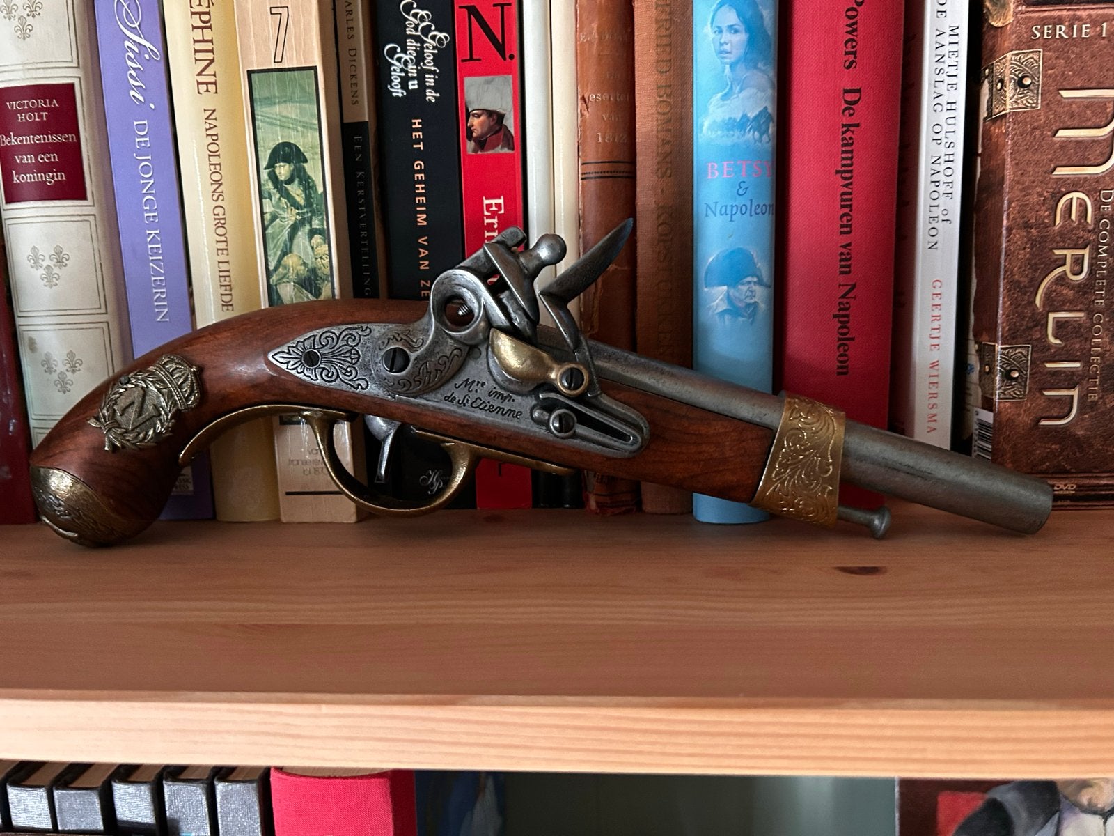 Antiek decoratief vuursteenpistool - replica, Ophalen of Verzenden