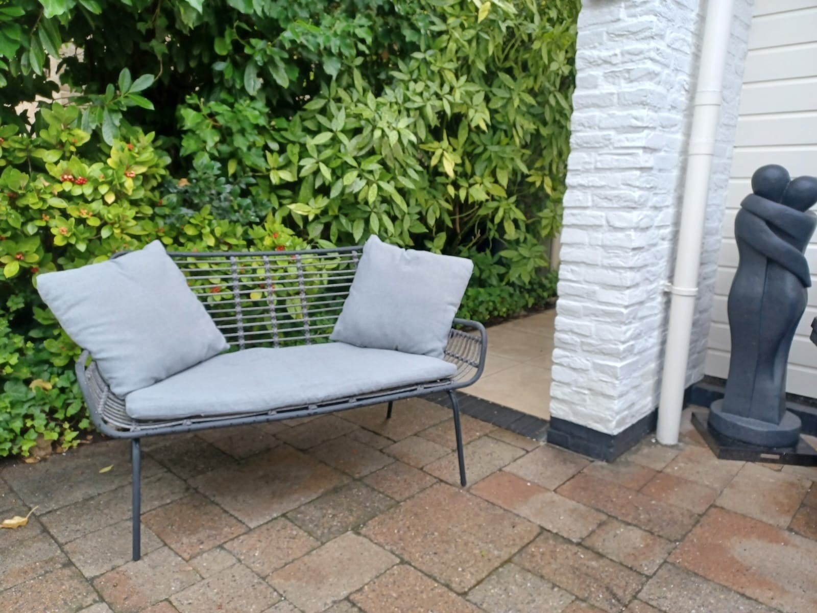 Stijlvolle  Lounge tuinbank met kussens, Tuin en Terras, Tuinbanken, Ophalen, Gebruikt, Metaal