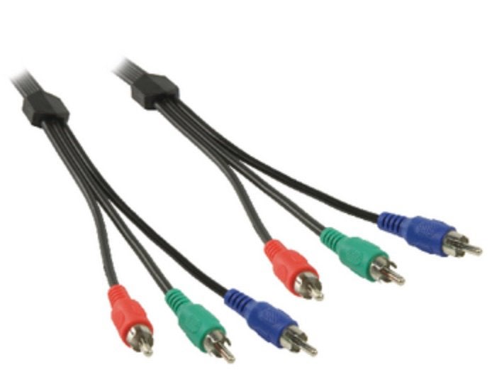 Component videokabel 3x rca male - 3x rca male 2.00 m zwart, Audio, Tv en Foto, Audiokabels en Televisiekabels, Ophalen of Verzenden