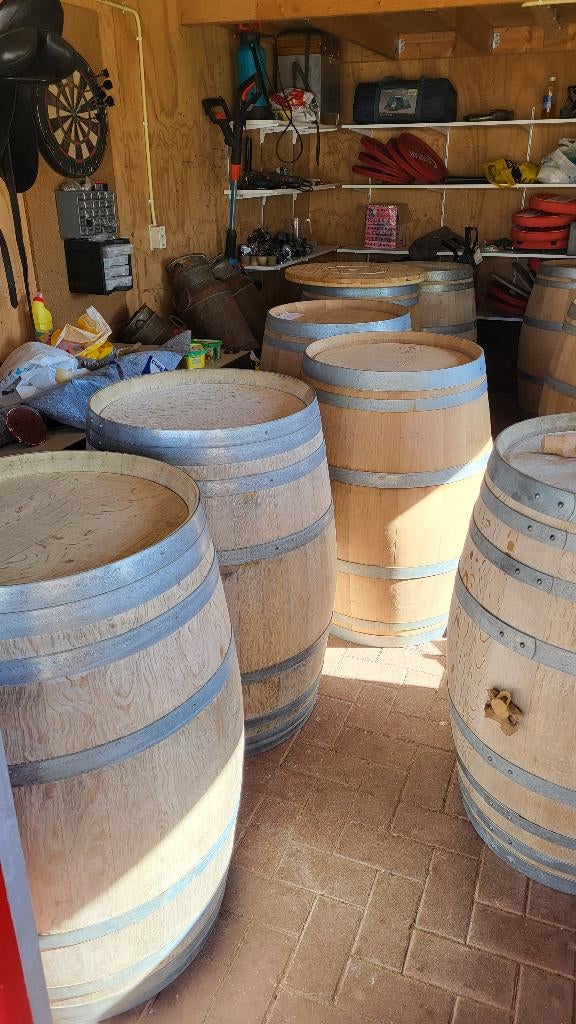 wijnvaten, statafel. vaten, wijnvat, regenton, 150 liter of meer, Ophalen, Gebruikt, Hout