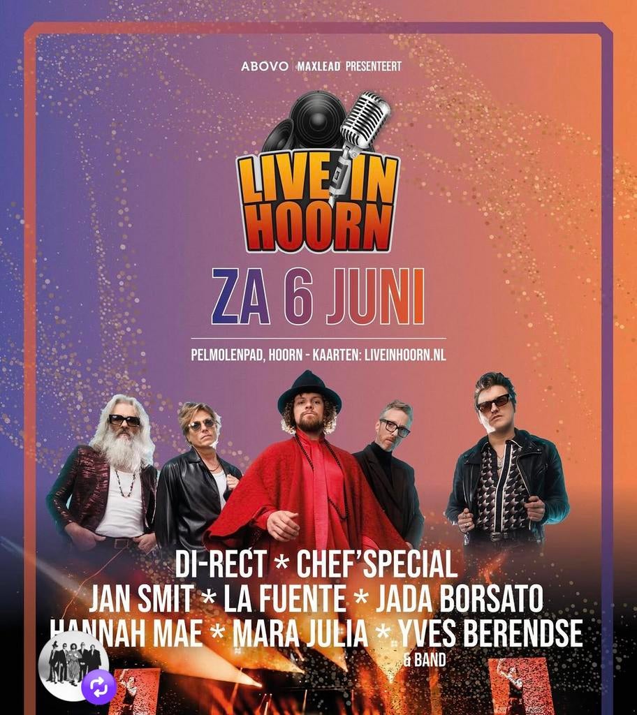 Live in Hoorn  4 kaartjes, Tickets en Kaartjes, Drie personen of meer