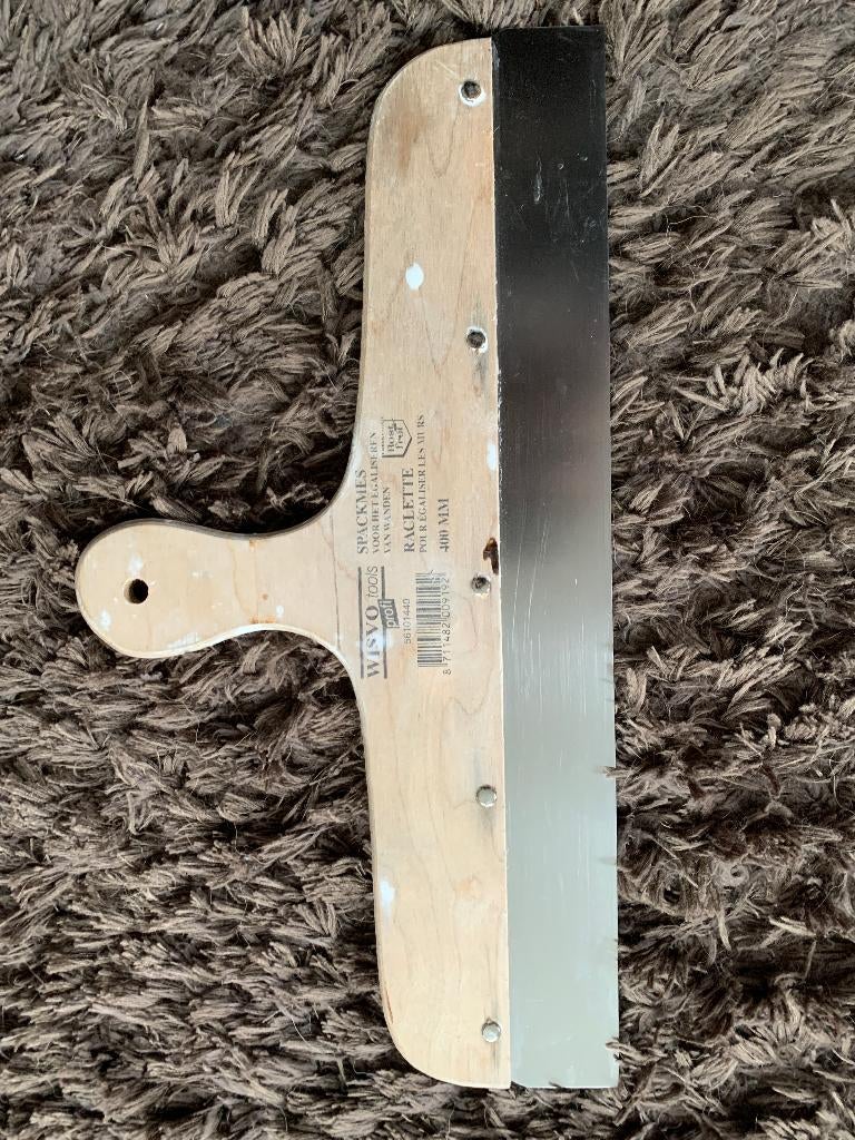 Spackmes gripmes strijkmes raclette rvs houten, Doe-het-zelf en Verbouw, Ophalen, Zo goed als nieuw