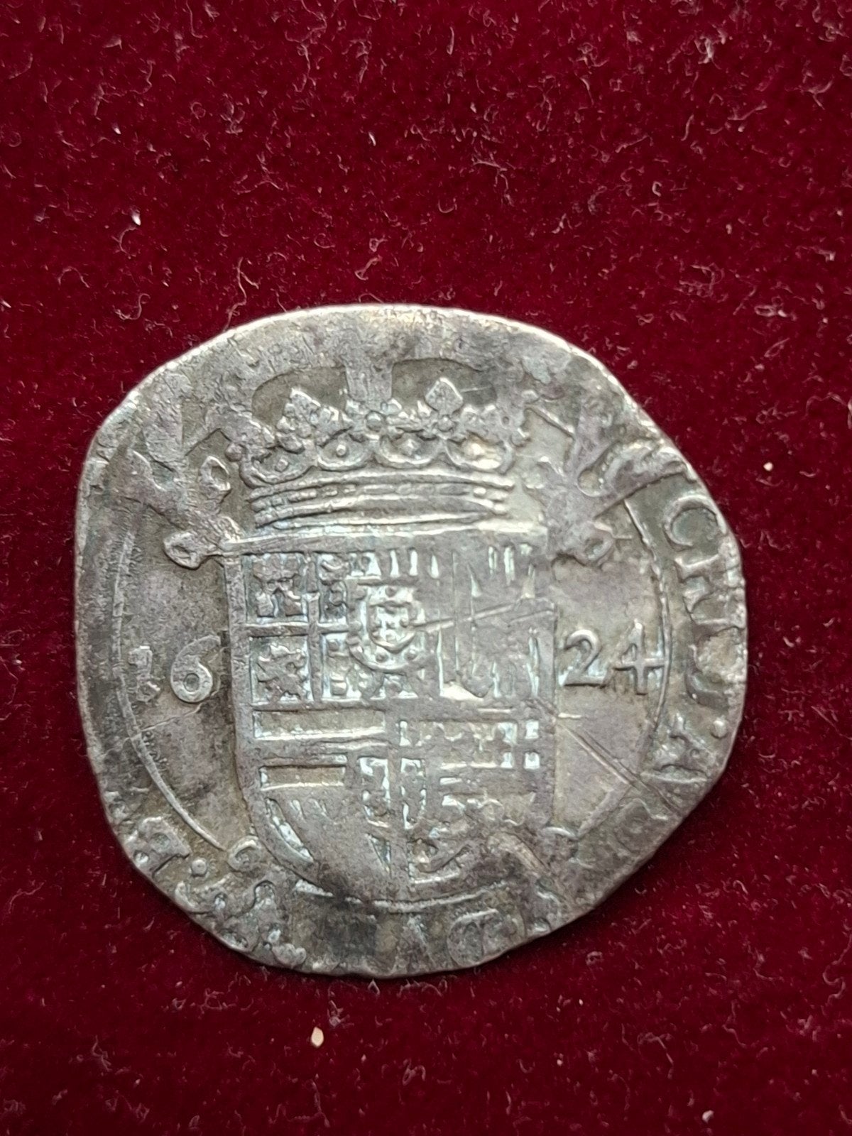 Zilveren 1624 Spaanse Nederlanden Philips IV, Vóór koninkrijk, Zilver, Losse munt, Overige waardes