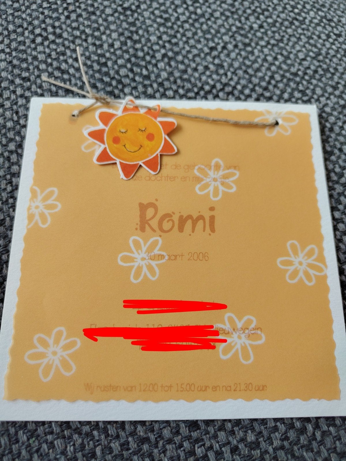 Romi, Verzamelen, Ophalen of Verzenden, 2000 tot heden, Geboortekaartje