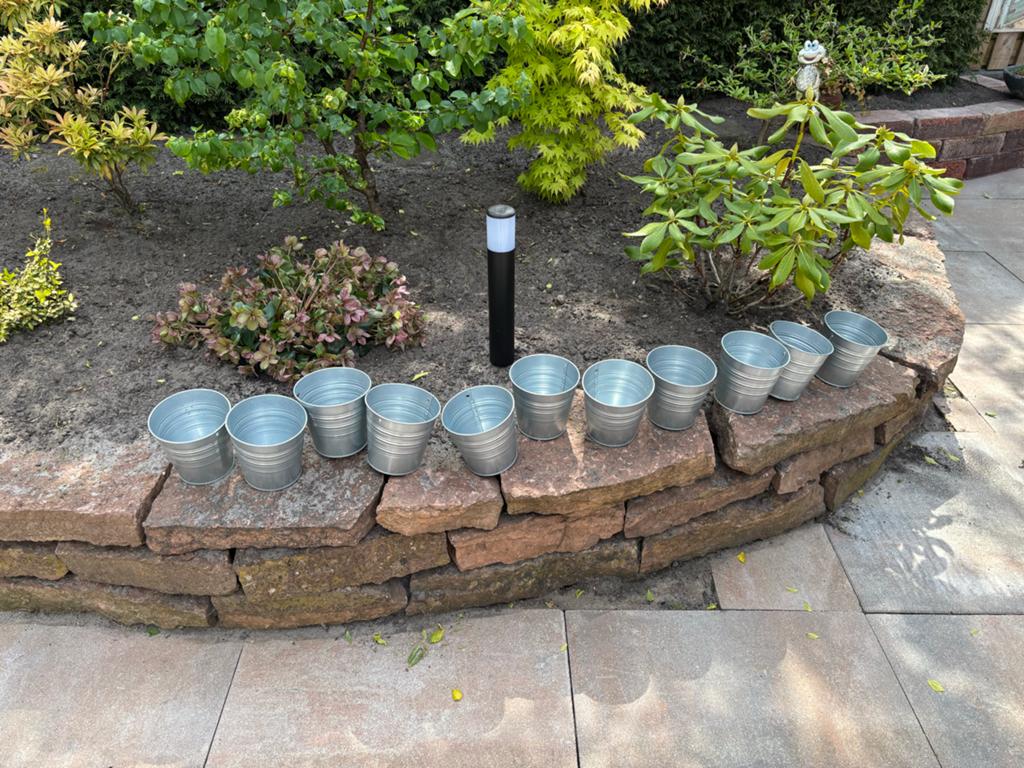 11x IKEA Socker Bloempotten - Gegalvaniseerd Metaal, Tuin en Terras, Bloempotten, Gebruikt, Metaal, Binnen, Minder dan 40 cm, Minder dan 25 cm