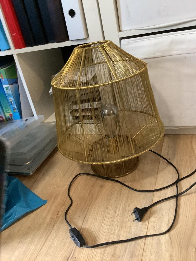 Goudkleurige lamp, Huis en Inrichting, Ophalen, Zo goed als nieuw