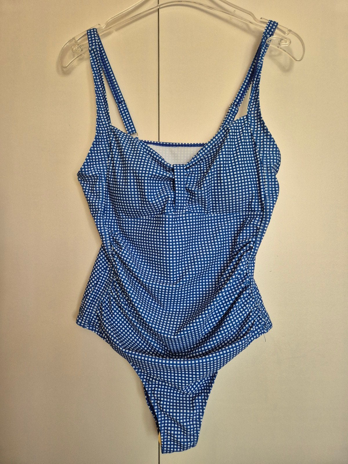 nieuw voorgevormd badpak blauwe ruit maat 40, Kleding | Dames, Ophalen of Verzenden, Nieuw, Blauw, Badpak